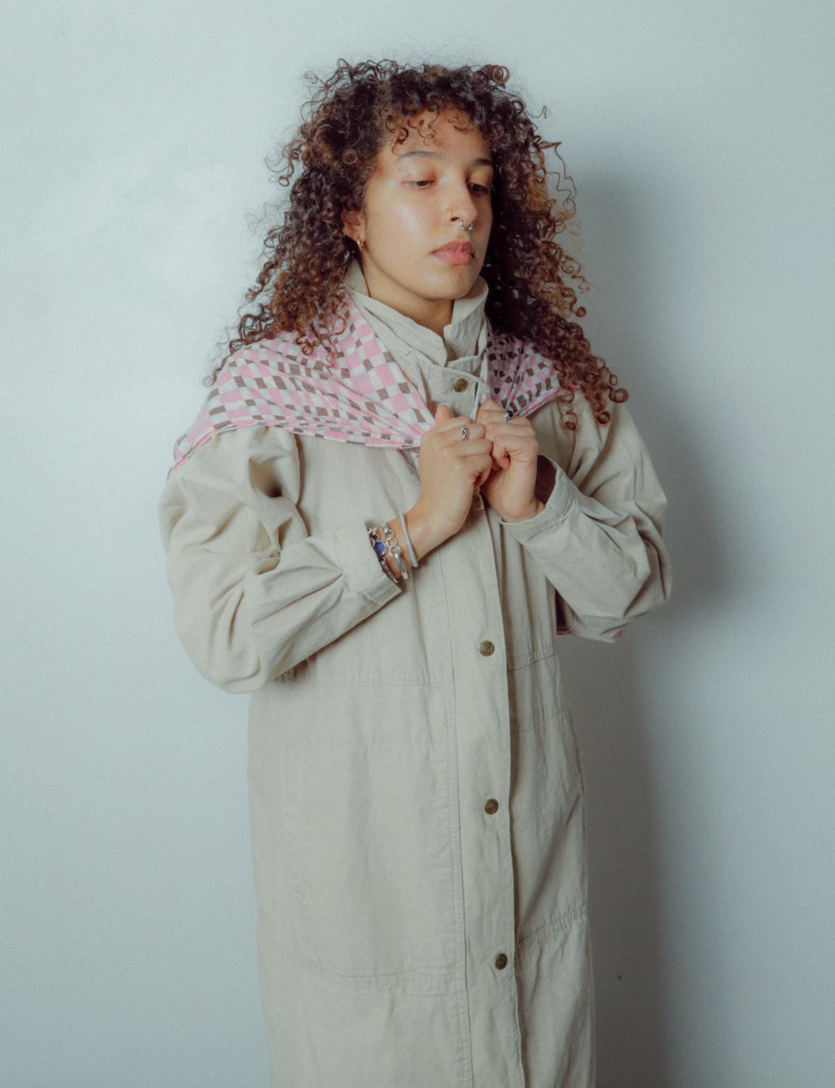 Vintage Tokyo Duck Hunting Mock Neck Coat - Oat - Image 1 of 1