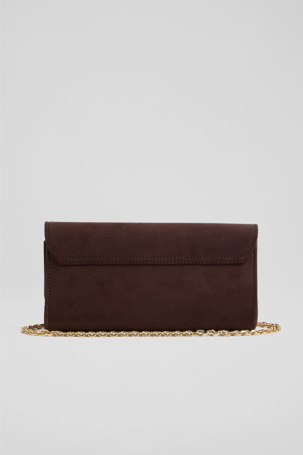 LK Bennett Florence Clutch Bag - Chocolate