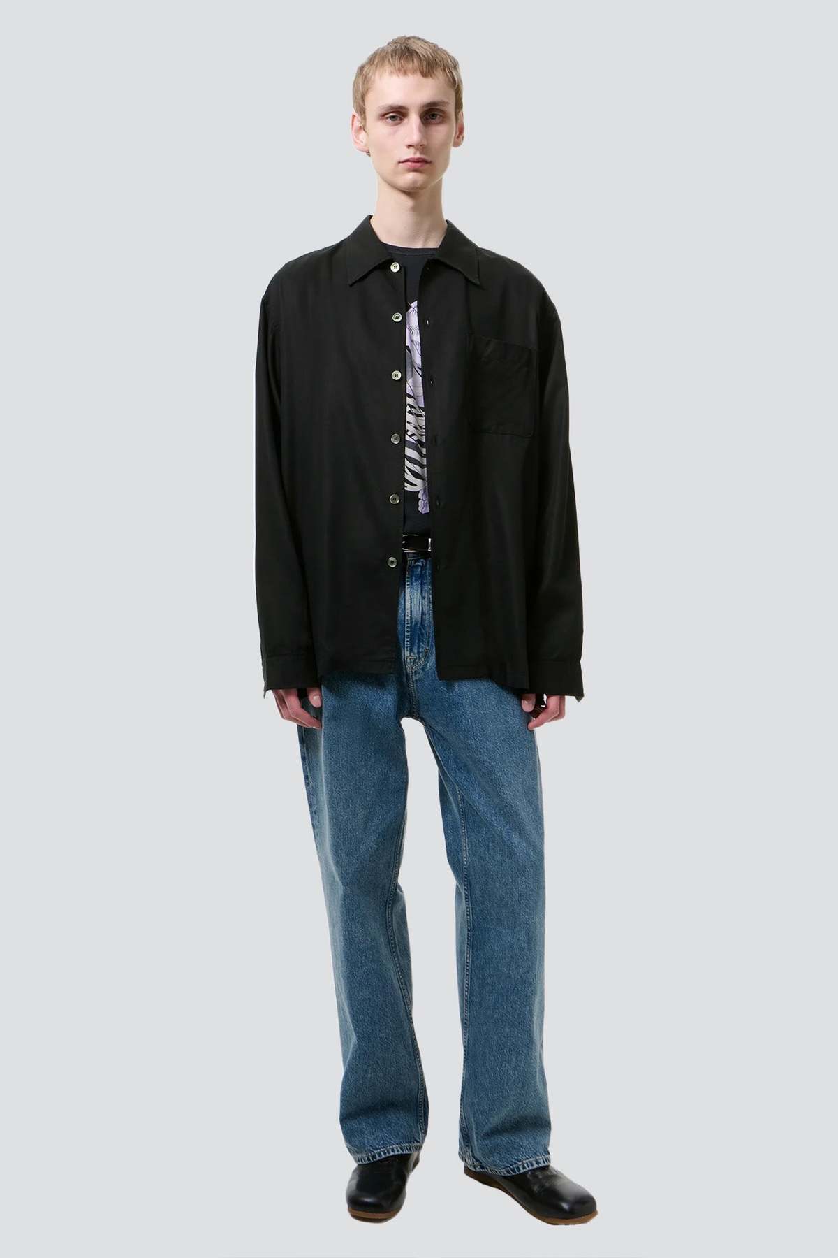 Our Legacy Black Draping Lyocell Every Shirt - Image 2 of 4