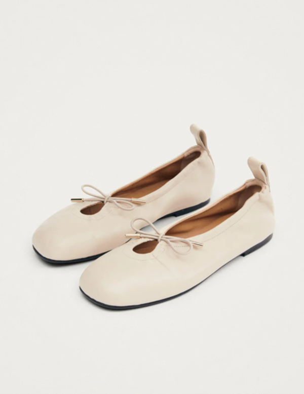 Alohas Rosalind Cream Leather Ballet Flats Alohas Rosalind Cream Leather Ballet Flats
