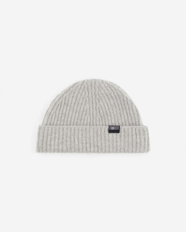 MM6 Maison Margiela Polished Palladio Ribbed Wool Beanie - Polished Palladio