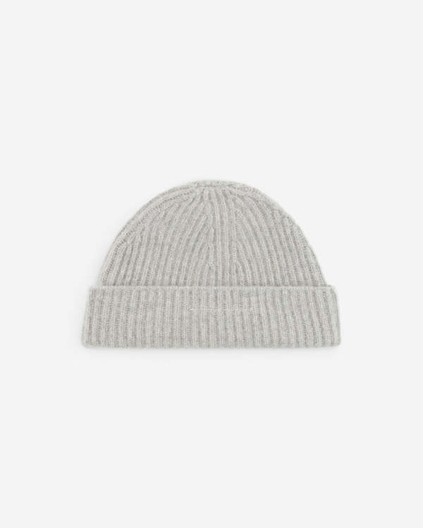 MM6 Maison Margiela Polished Palladio Ribbed Wool Beanie - Polished Palladio