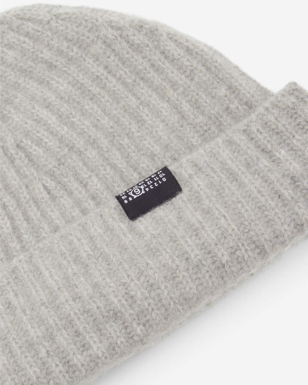 MM6 Maison Margiela Polished Palladio Ribbed Wool Beanie - Polished Palladio - Image 3 of 3