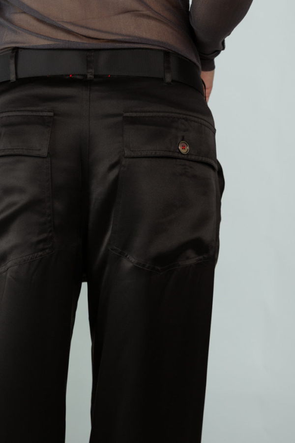 Brazeau Tricot Silk Utility Trouser Pants - Black