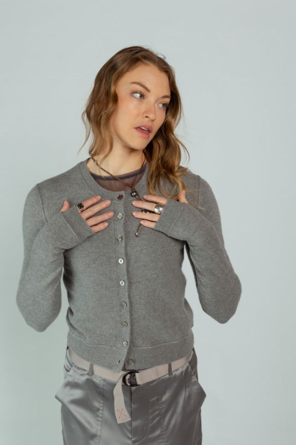 Brazeau Tricot Mini Royal Cardigan - Coal