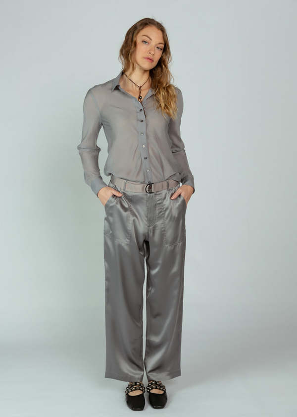 Brazeau Tricot Silk Utility Trousers - Gray Brazeau Tricot Silk Utility Trousers - Gray