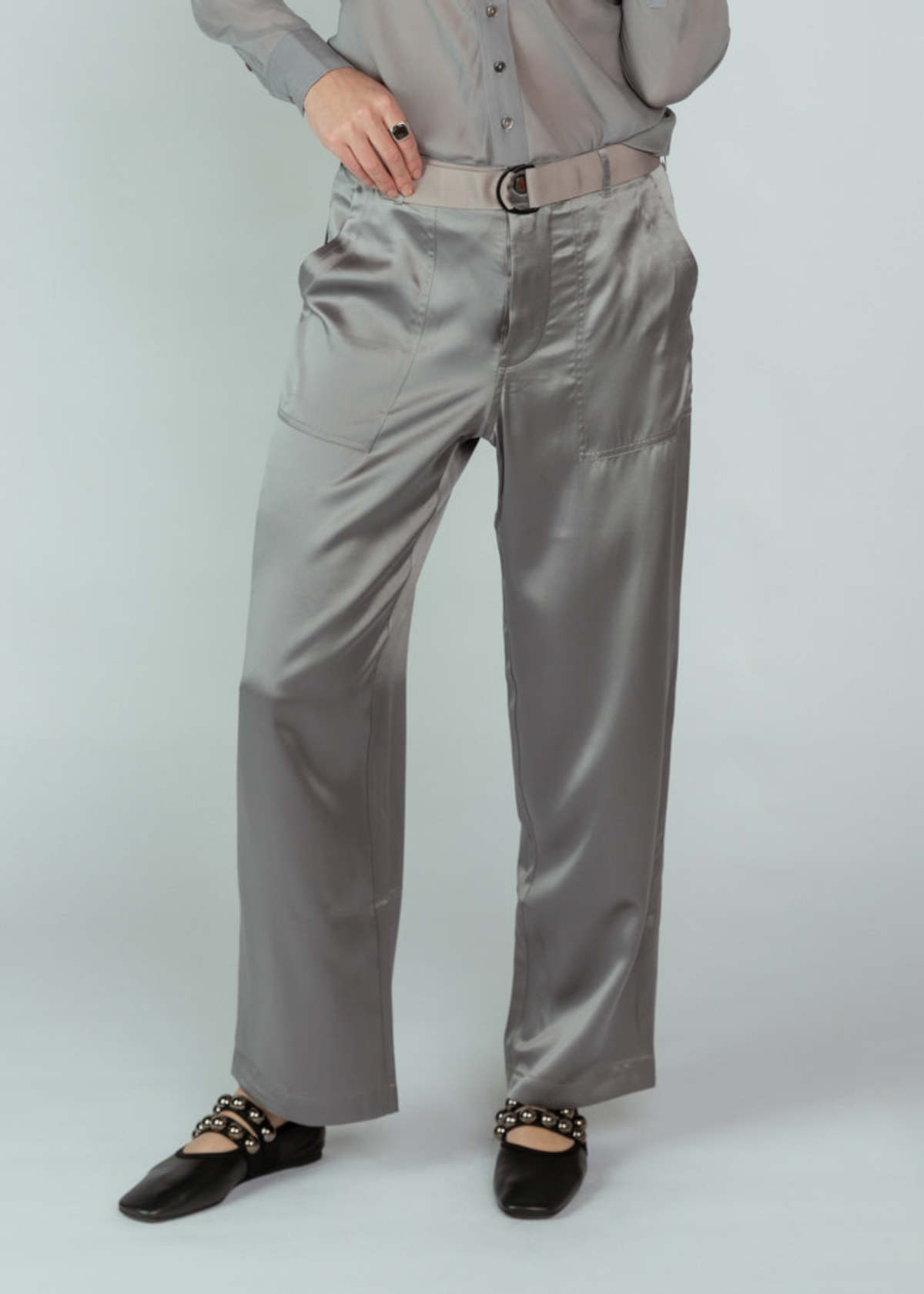 Brazeau Tricot Silk Utility Trousers - Gray - Image 4 of 5