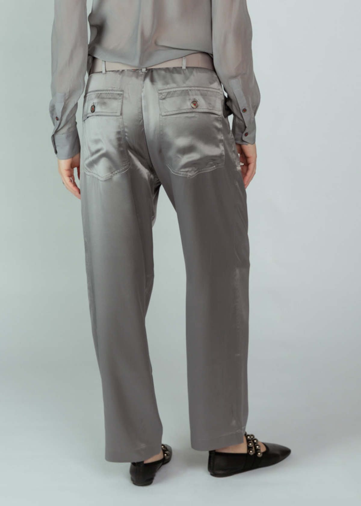 Brazeau Tricot Silk Utility Trousers - Gray - Image 5 of 5
