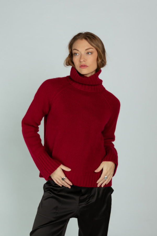 Brazeau Tricot Chunky Turtleneck Sweater - Scarlette