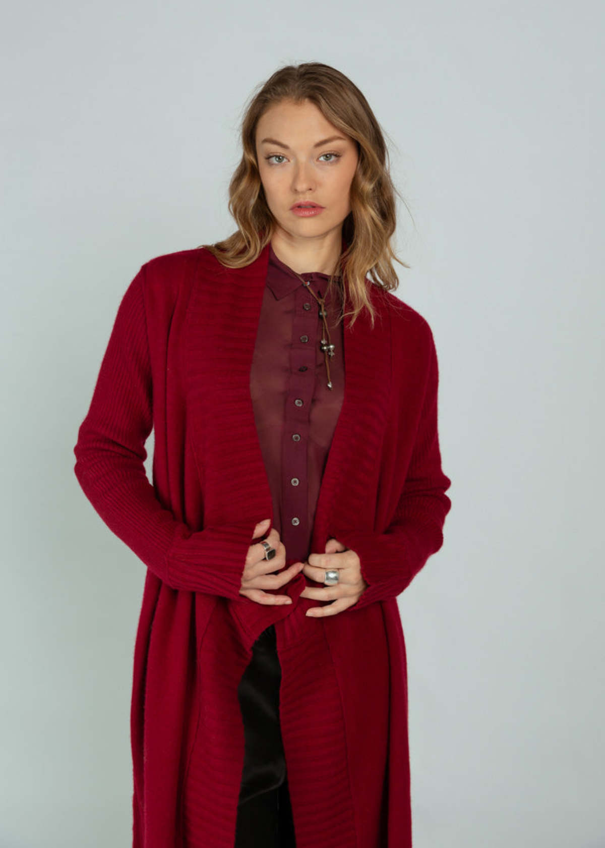 Brazeau Tricot Royal Pub Cardigan - Scarlette - Image 1 of 5