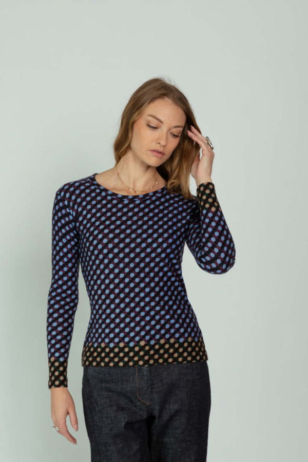 Epice Graphic Wool Top - Prune