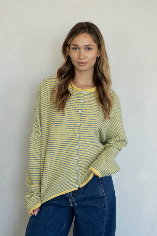 Azalea Maisie Sweater in Mini Butter Stripe