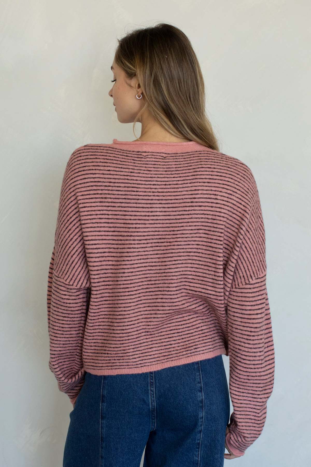 Azalea Maisie Sweater in Mini Rose Stripe - Image 3 of 4