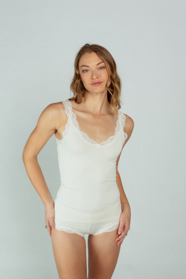 Only Hearts Delicious Lace V-Neck Tank - Black