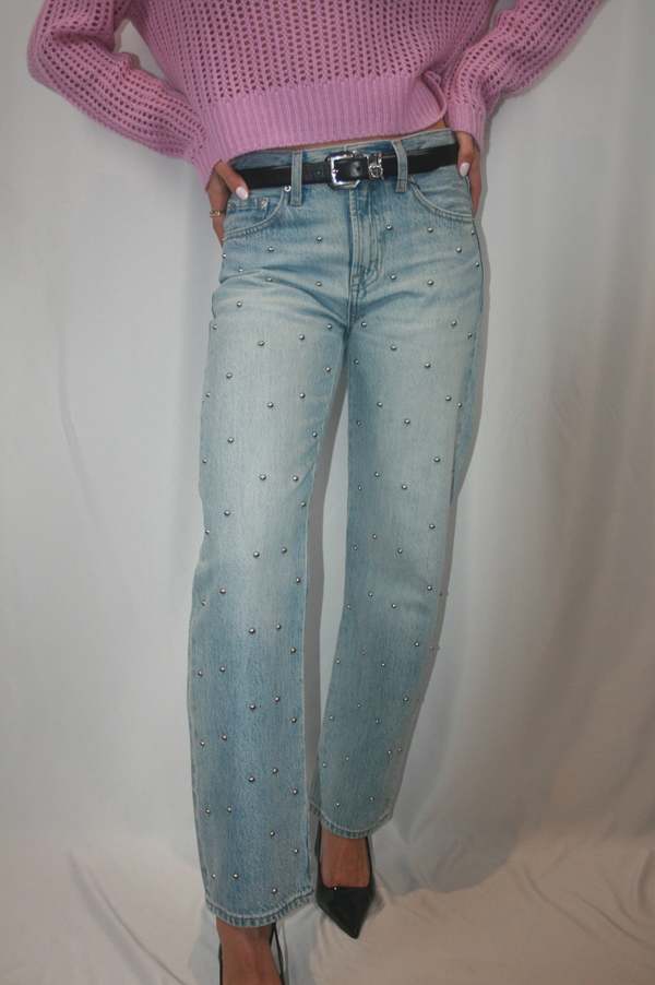 Pistola Lexi Mid Rise Bowed Straight Jean