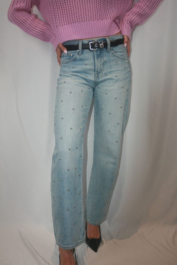 Pistola Lexi Mid Rise Bowed Straight Jean