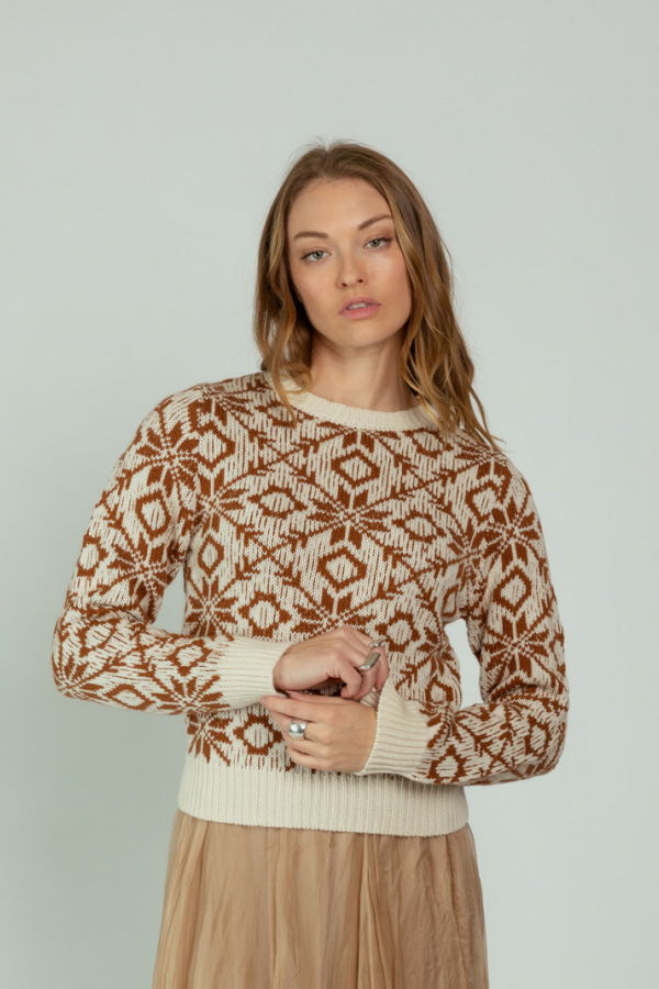 Allude Wool Cashmere Sweater - Alabaster/Tea