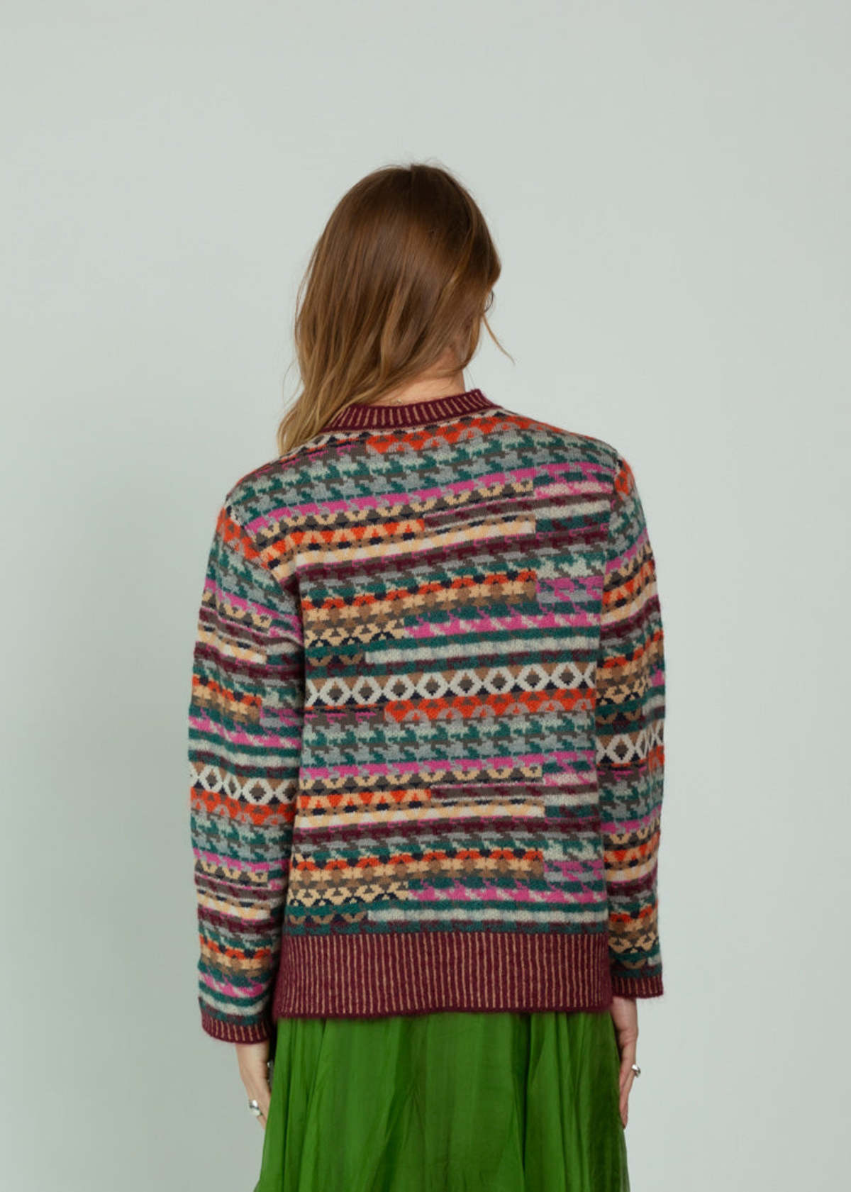 Antipast Jacquard Knit Wool Mohair Pullover - Multi - Image 4 of 5