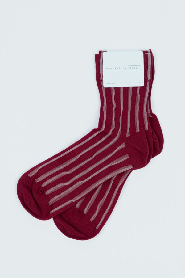 Hansel from Basel Mykonos Sheer Sock - Merlot
