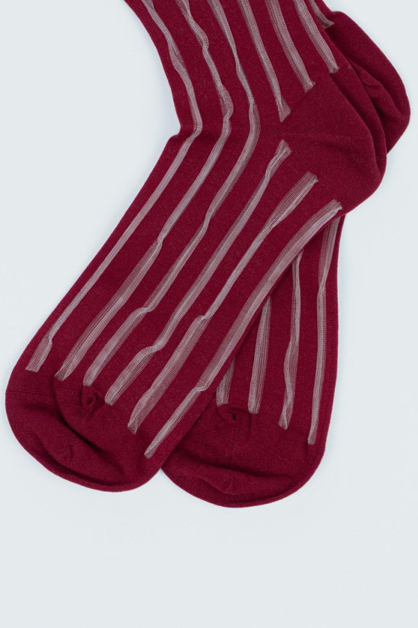 Hansel from Basel Mykonos Sheer Sock - Merlot