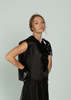 Louiza Babouryan Satin Organza Top with Bows - Black - Thumbnail 2