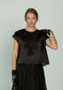 Louiza Babouryan Satin Organza Top with Bows - Black - Thumbnail 3