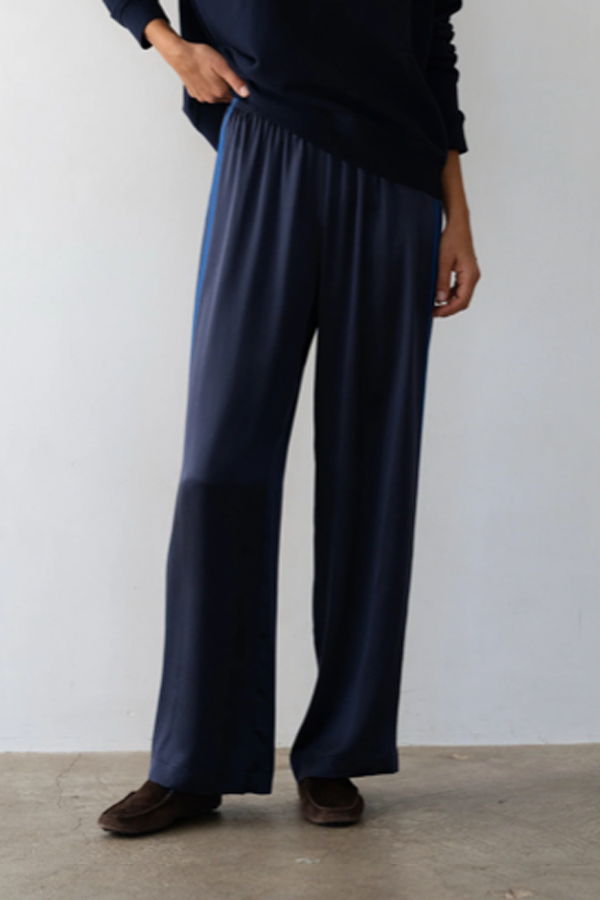 Donni. The Silk Stripe Simple Pant
