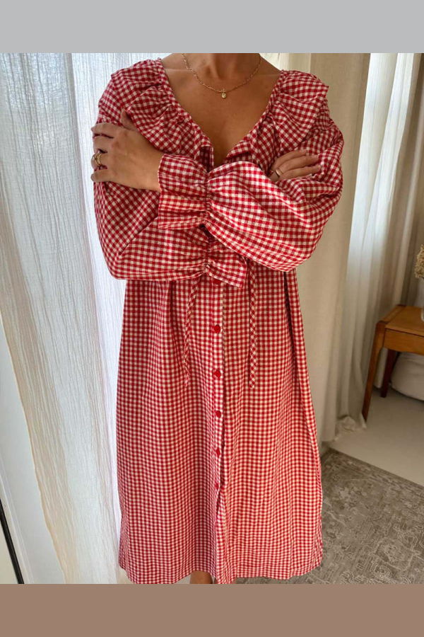 harly jae toile Nightgown - Red Gingham