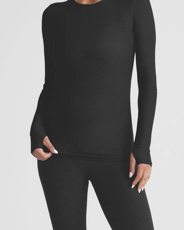 Beyond Yoga Classic Crew Pullover Top - Darkest Night Beyond Yoga Classic Crew Pullover Top - Darkest Night