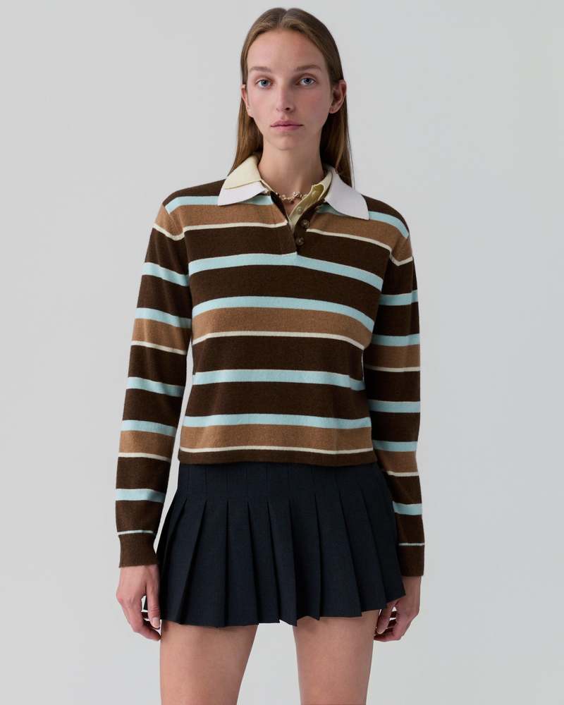 Guest in Residence Cropped Stripe Rugby Sweater