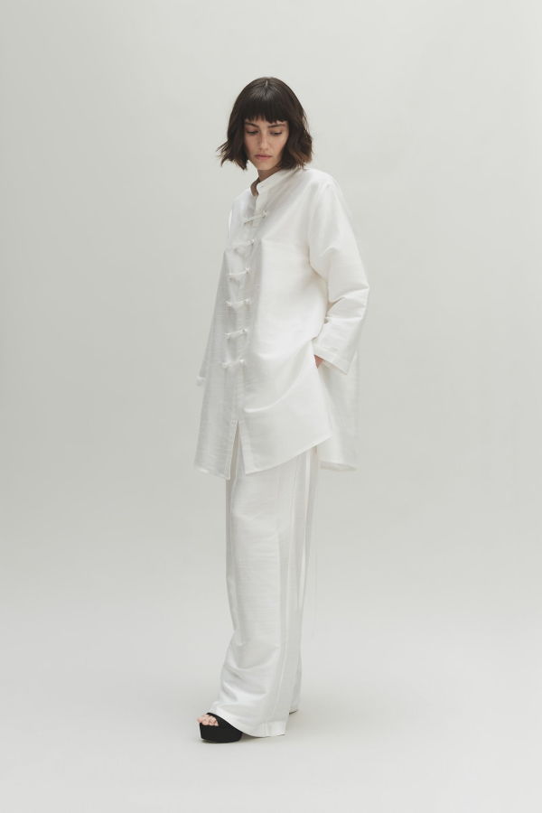 Chelsea Mak Gray Shirt in Cloud Shirt