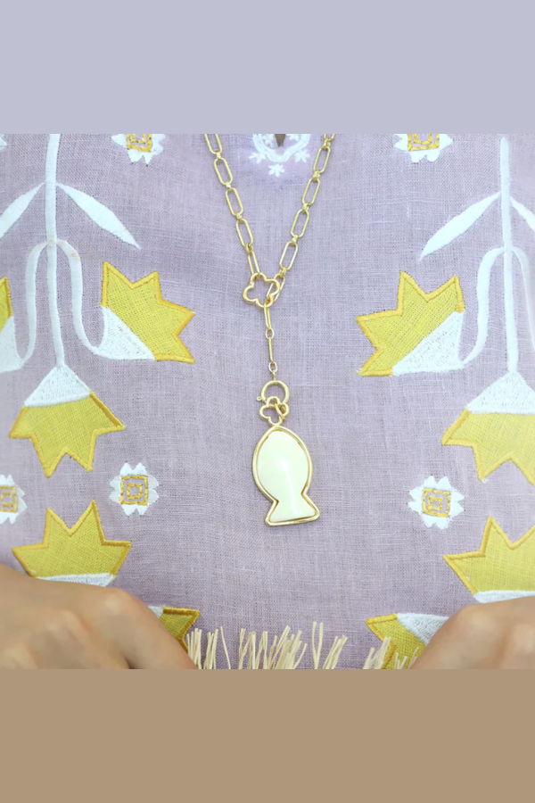 Asha Ivory Fish Pendant