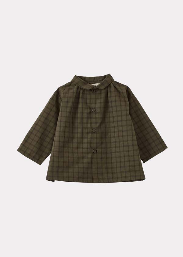 Caramel Aloe Baby Shirt - Khaki Check