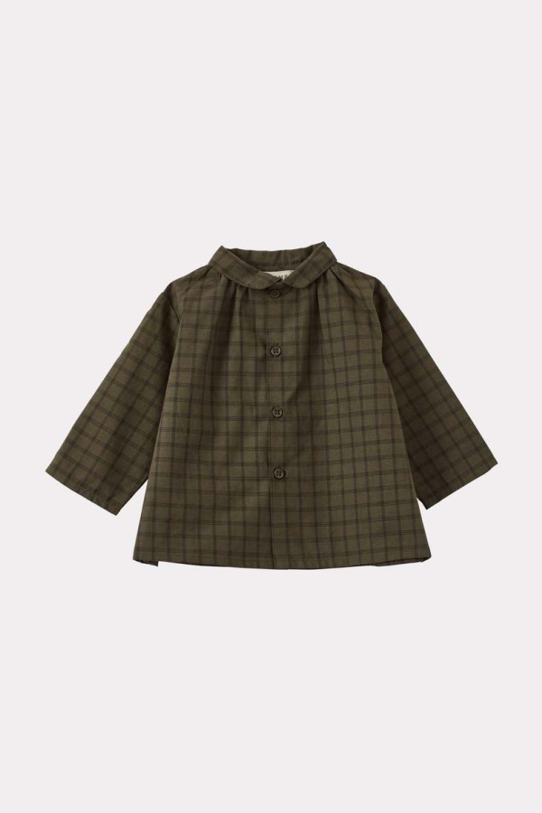 Caramel Aloe Baby Shirt - Khaki Check