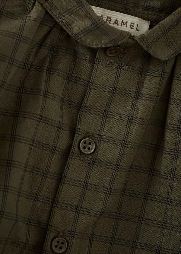 Caramel Aloe Baby Shirt - Khaki Check