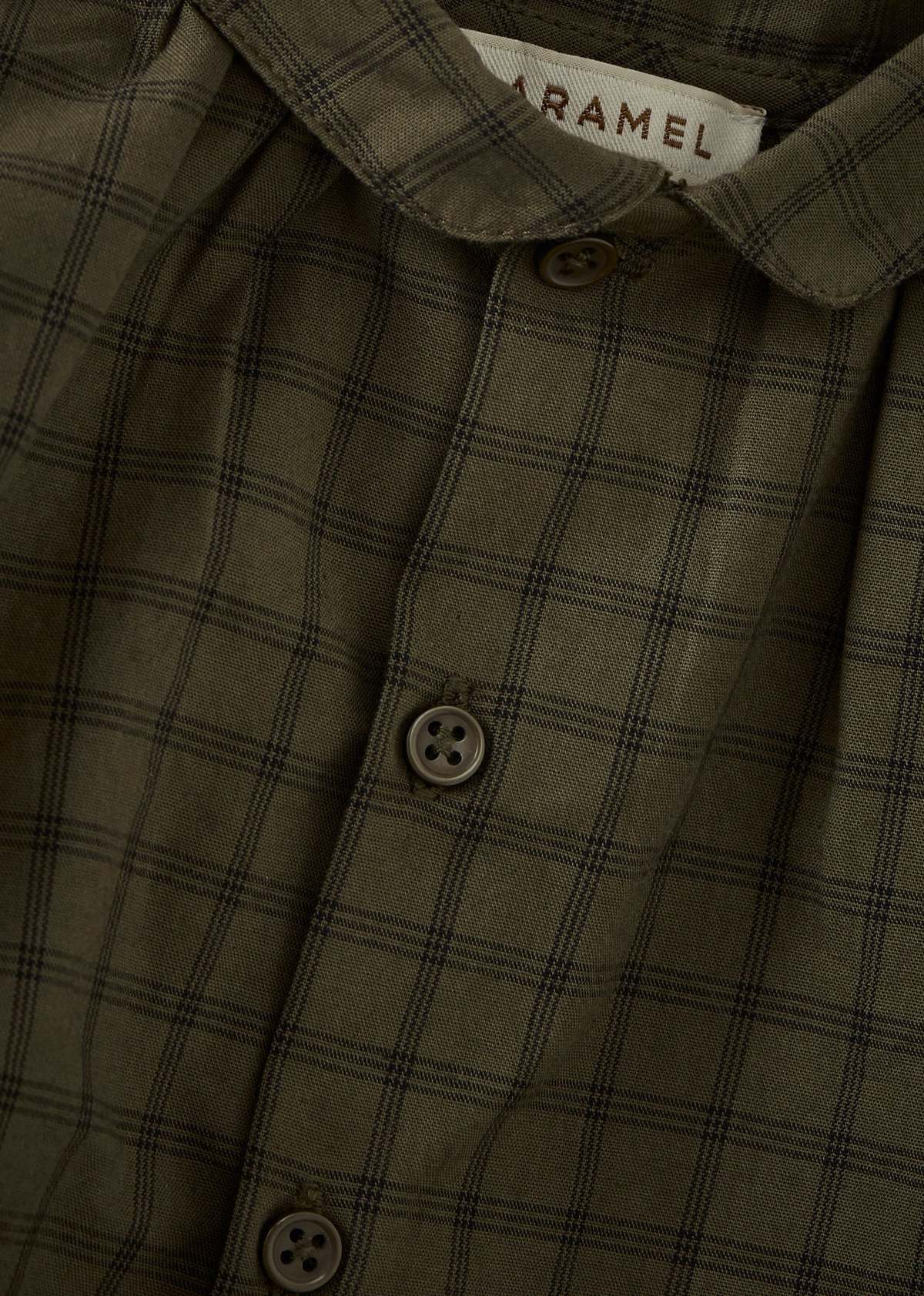 Caramel Aloe Baby Shirt - Khaki Check - Image 2 of 3