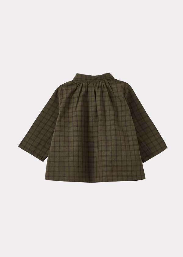 Caramel Aloe Baby Shirt - Khaki Check