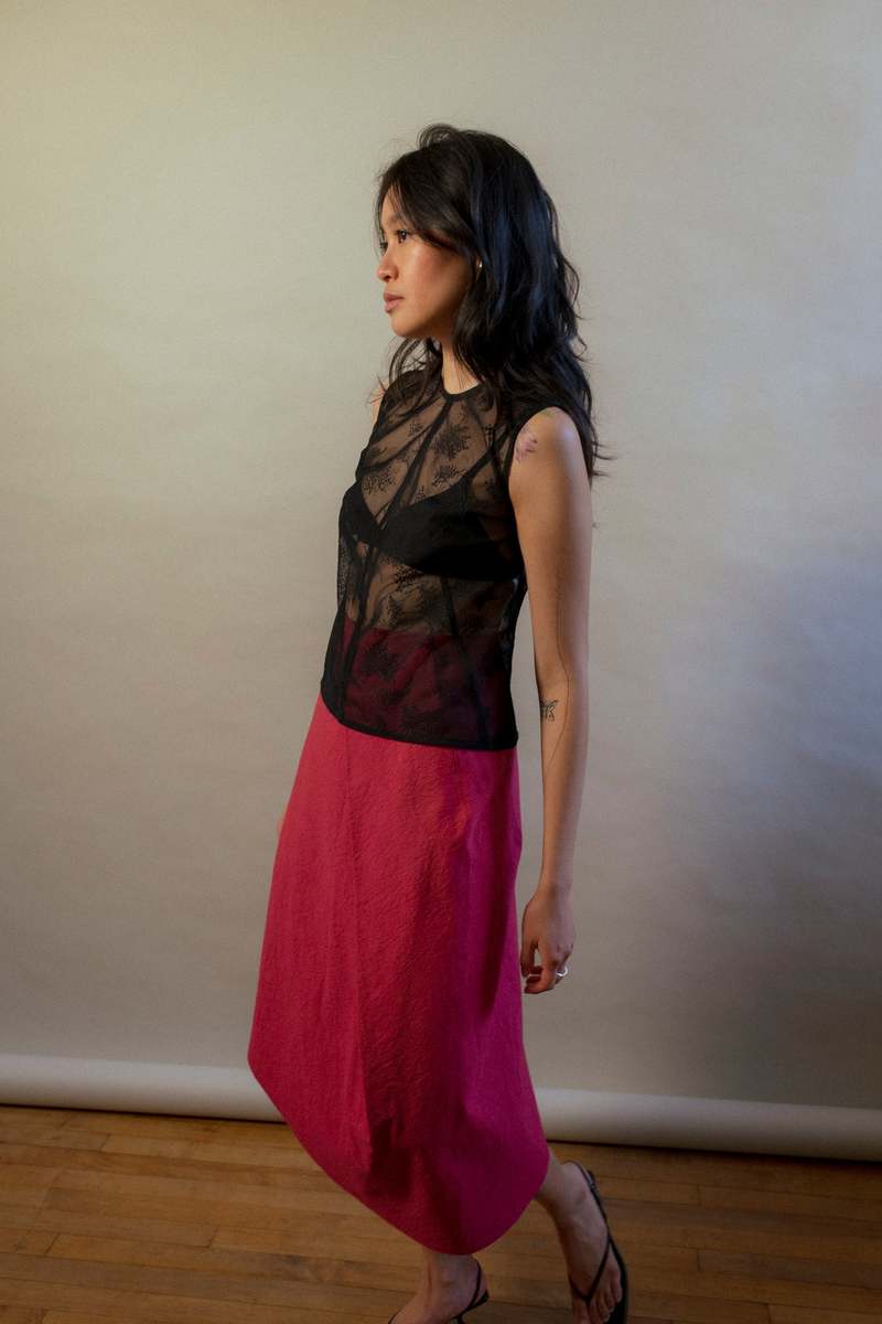 Wanze Pleated Drape Skirt
