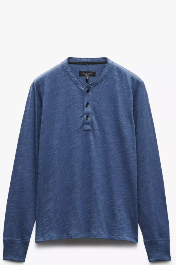 Rag & Bone Classic Flame Henley - Worn Indigo