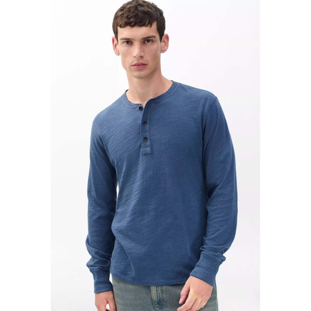 Rag & Bone Classic Flame Henley - Worn Indigo - Image 2 of 2