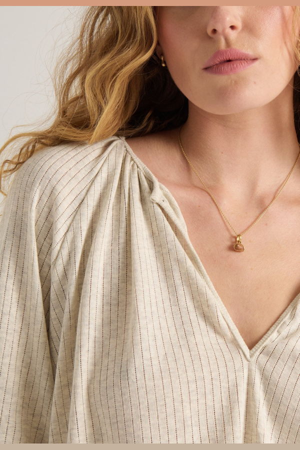 Loup Charmant Peasant Top - Oatmeal Heather