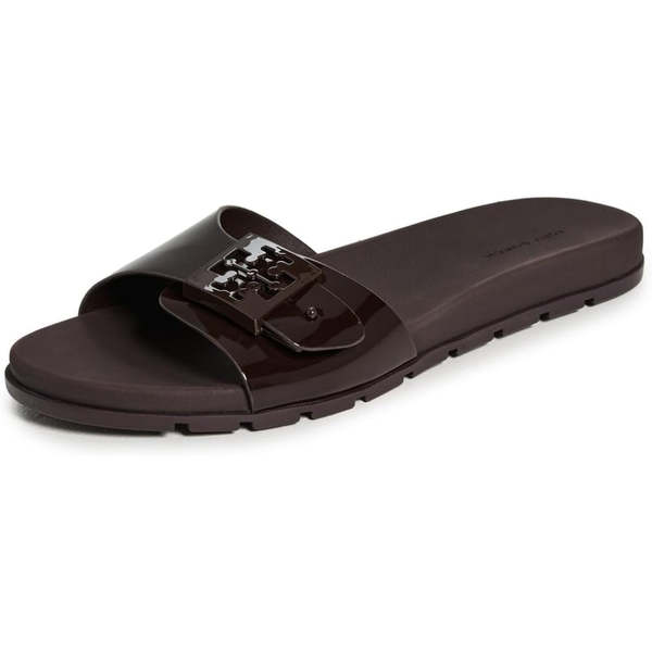Tory Burch Buckle Slides - Dark Cocoa Tory Burch Buckle Slides - Dark Cocoa