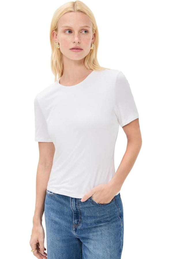 Veronica Beard Benedict Short Sleeve Tee - White