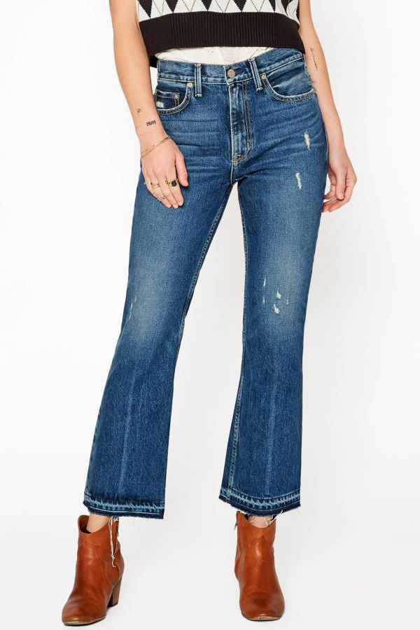 Noend Denim Farrah Mid Rise Kick Flare Jeans