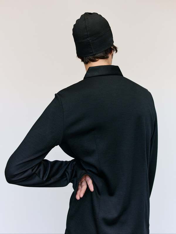 Rier Black Wool Polar Jersey Beanie | Garmentory