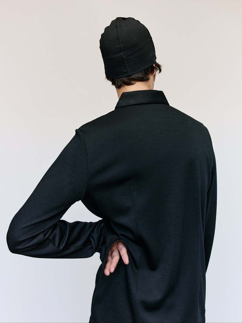 Rier Black Wool Polar Jersey Beanie | Garmentory