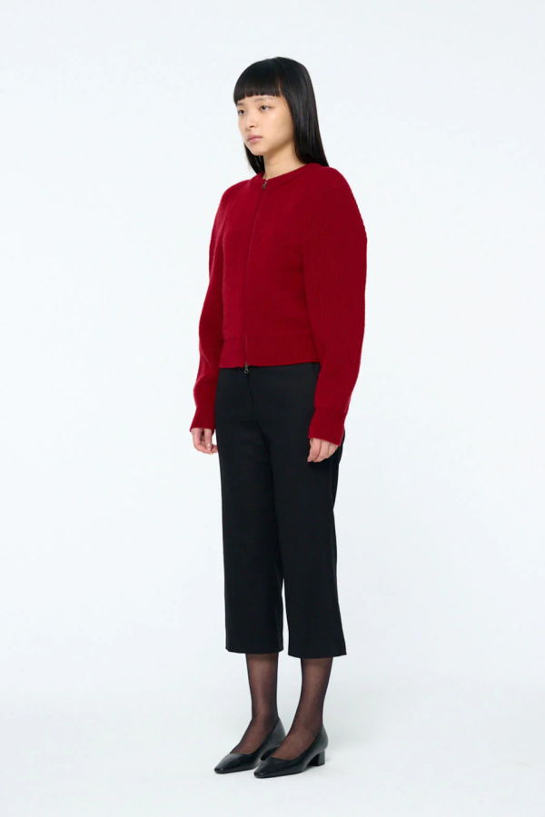 AMOMENTO Cut Out Rounded Cardigan