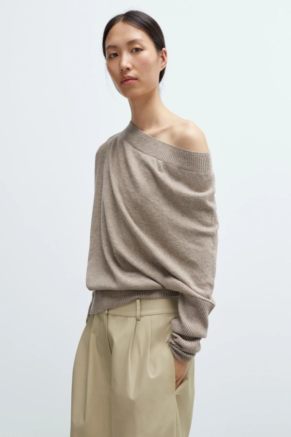 Cordera Merino Wool Off The Shoulder Sweater