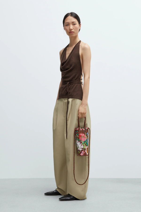 Cordera Merino Wool Tie Top - Brown