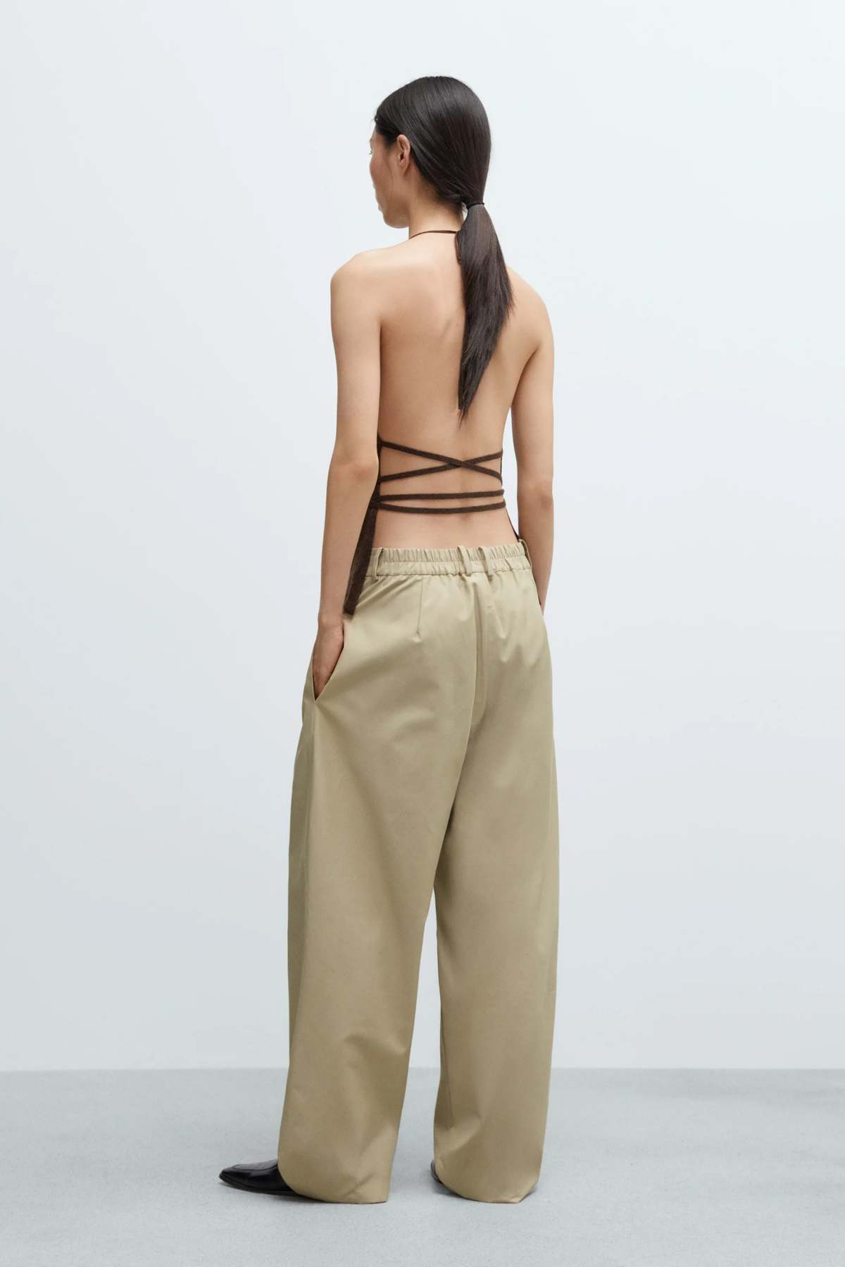 Cordera Merino Wool Tie Top - Brown - Image 3 of 4